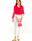 Woman in pink poncho