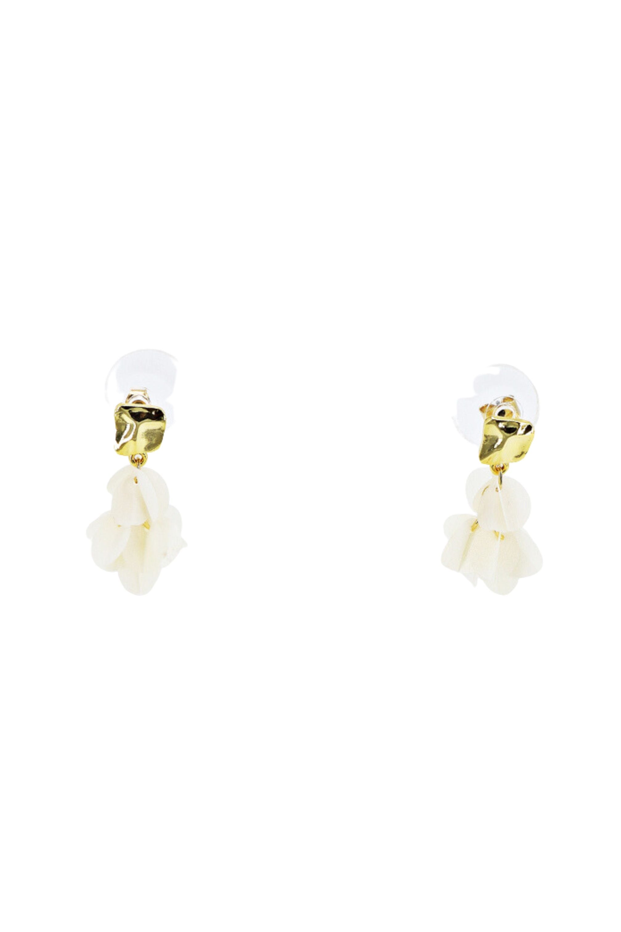 White and gold earring