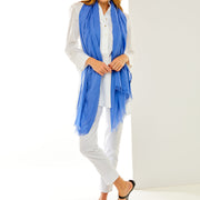 Woman in blue scarf